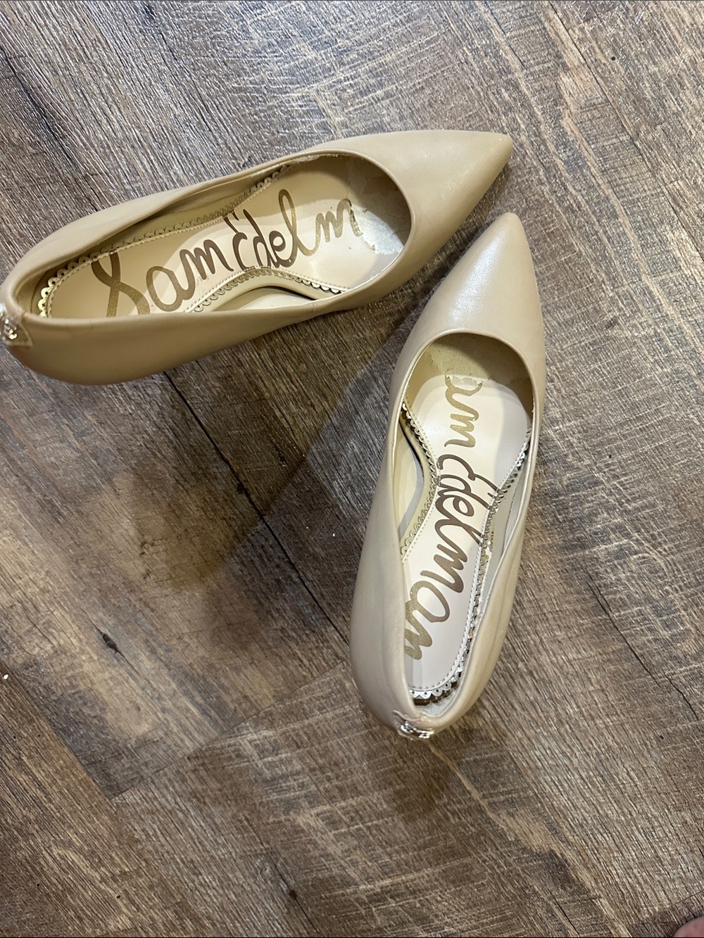 Sam Edelman Women's Pointed Toe Ballet Flat - Beige Size 6.5 M US